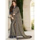 Navy Blue Party Wear Designer Brasso Embroidered Sari