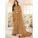 Brown Party Wear Designer Brasso Embroidered Sari