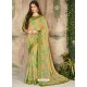 Khaki Party Wear Designer Brasso Embroidered Sari