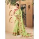 Green Party Wear Designer Embroidered Art Silk Sari