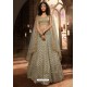 Grayish Green Heavy Embroidered Designer Wedding Lehenga Choli