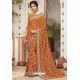 Orange Latest Casual Wear Designer Sari