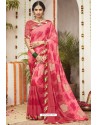 Peach Latest Casual Wear Designer Sari