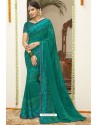 Aqua Mint Latest Casual Wear Designer Sari