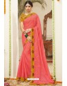 Light Red Latest Casual Wear Designer Sari