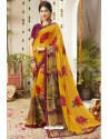 Yellow Latest Casual Wear Designer Sari