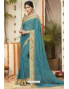 Blue Latest Casual Wear Designer Sari