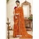 Orange Latest Casual Wear Designer Sari