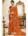 Orange Latest Casual Wear Designer Sari