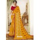 Yellow Latest Casual Wear Designer Sari