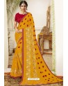 Yellow Latest Casual Wear Designer Sari