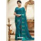 Teal Latest Casual Wear Designer Sari