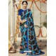 Royal Blue Latest Casual Wear Designer Sari