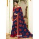 Dark Blue Latest Casual Wear Designer Sari