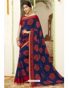 Dark Blue Latest Casual Wear Designer Sari