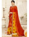 Red Latest Casual Wear Designer Sari