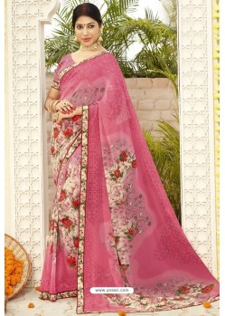 Light Pink Latest Casual Wear Designer Sari