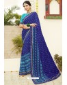 Royal Blue Latest Casual Wear Designer Sari