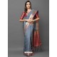 Grey Party Wear Designer Silk Sari