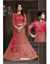 Rose Red Heavy Embroidered Designer Wedding Lehenga Choli