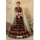 Deep Scarlet Embroidered Designer Party Wear Lehenga