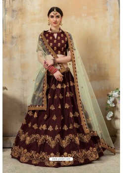 Deep Scarlet Embroidered Designer Party Wear Lehenga