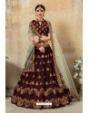 Deep Scarlet Embroidered Designer Party Wear Lehenga