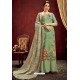 Sea Green Designer Party Wear Wool Pashmina Jacquard Palazzo Salwar Suit