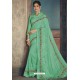 Sea Green Party Wear Designer Chiffon Sari