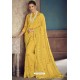 Yellow Party Wear Designer Chiffon Sari