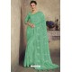 Sea Green Party Wear Designer Chiffon Sari