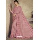 Dusty Pink Party Wear Designer Chiffon Sari