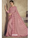 Dusty Pink Party Wear Designer Chiffon Sari