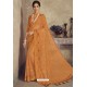 Orange Party Wear Designer Chiffon Sari