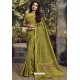 Green Party Wear Designer Embroidered Kanjivaram Silk Sari