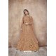 Light Orange Latest Heavy Embroidered Net Wedding Anarkali Suit