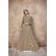 Gold Latest Heavy Embroidered Net Wedding Anarkali Suit