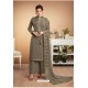 Taupe Designer Party Wear Heavy Muslin Palazzo Salwar Suit