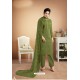 Parrot Green Designer Party Wear Heavy Muslin Palazzo Salwar Suit