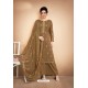 Camel Designer Party Wear Heavy Muslin Palazzo Salwar Suit