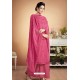 Hot Pink Designer Party Wear Heavy Muslin Palazzo Salwar Suit