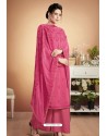 Hot Pink Designer Party Wear Heavy Muslin Palazzo Salwar Suit