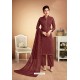 Maroon Designer Party Wear Heavy Muslin Palazzo Salwar Suit