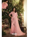 Pink Party Wear Designer Embroidered Sari