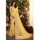 Yellow Party Wear Designer Embroidered Sari