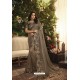 Taupe Party Wear Designer Embroidered Sari