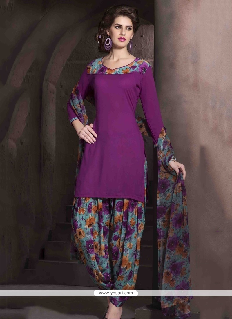 Gorgonize Purple Designer Patiala Salwar Kameez