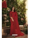 Maroon Party Wear Designer Embroidered Sari