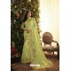 Green Party Wear Designer Embroidered Sari