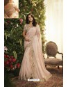 Baby Pink Party Wear Designer Embroidered Sari